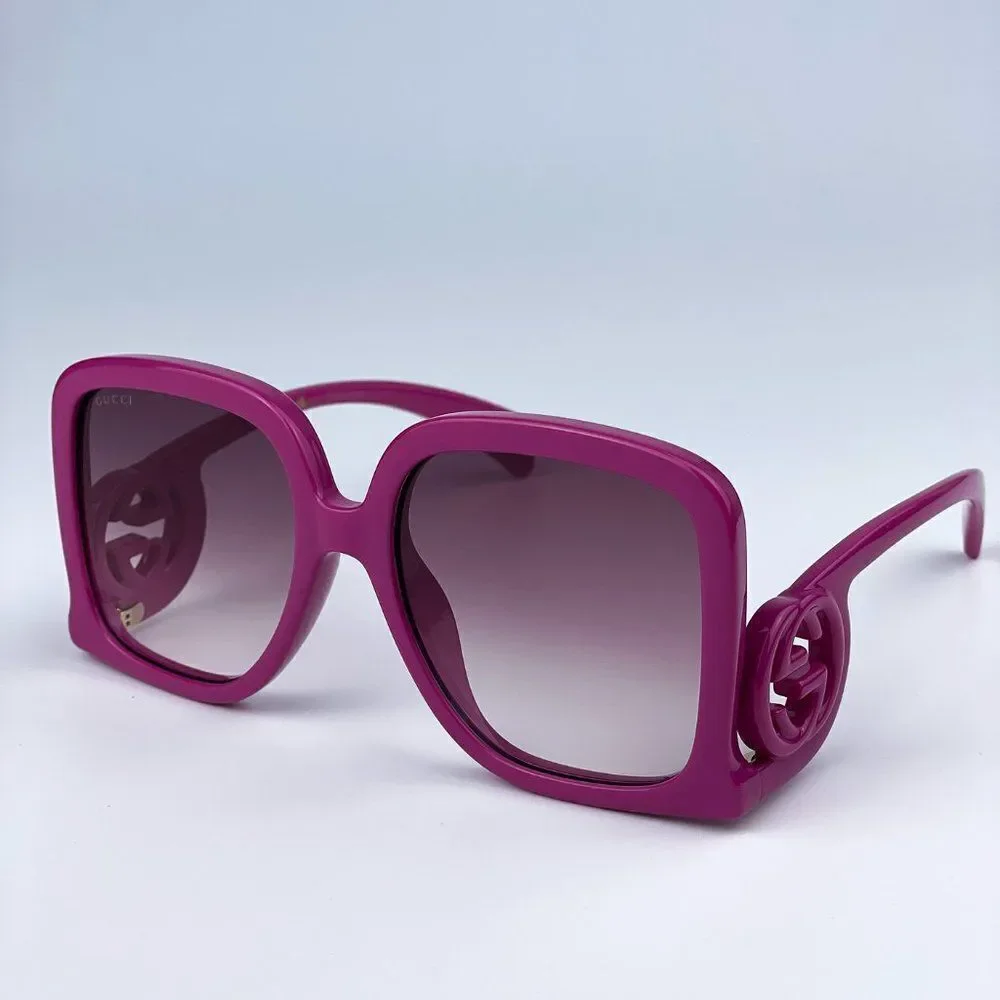 NEW Gucci GG1326S 004 Fuchsia Violet Gradient Oversized Square Women Sunglasses